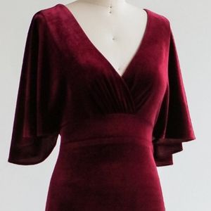 Burgundy Velvet Dress